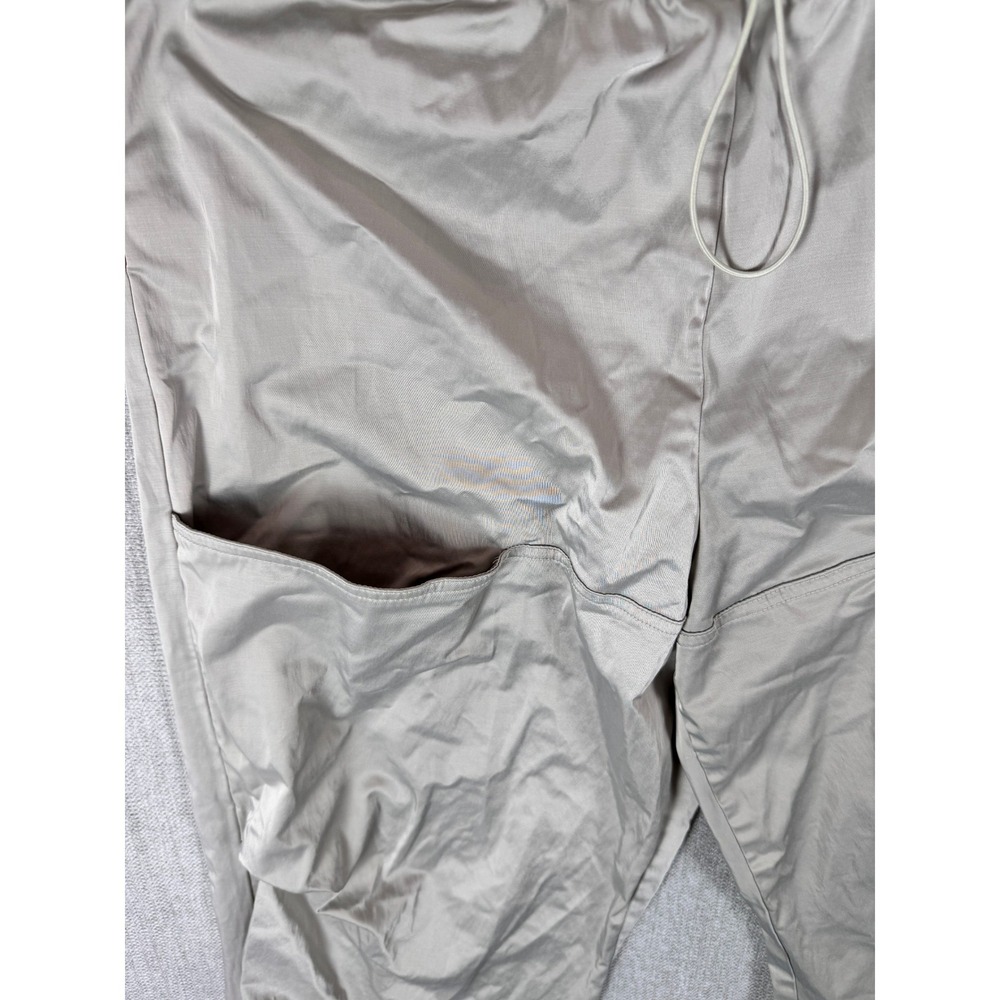 Zara Woman Shiny Satin Cargo Jogger Pants Gray/Silver Large 4-Pocket Utility - Picture 5 of 10
